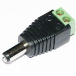 Male power connector for cctv