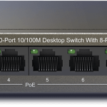 TEF1110P-8-63W 10-Port 10/100M Desktop Tenda Switch with 8-port Poe